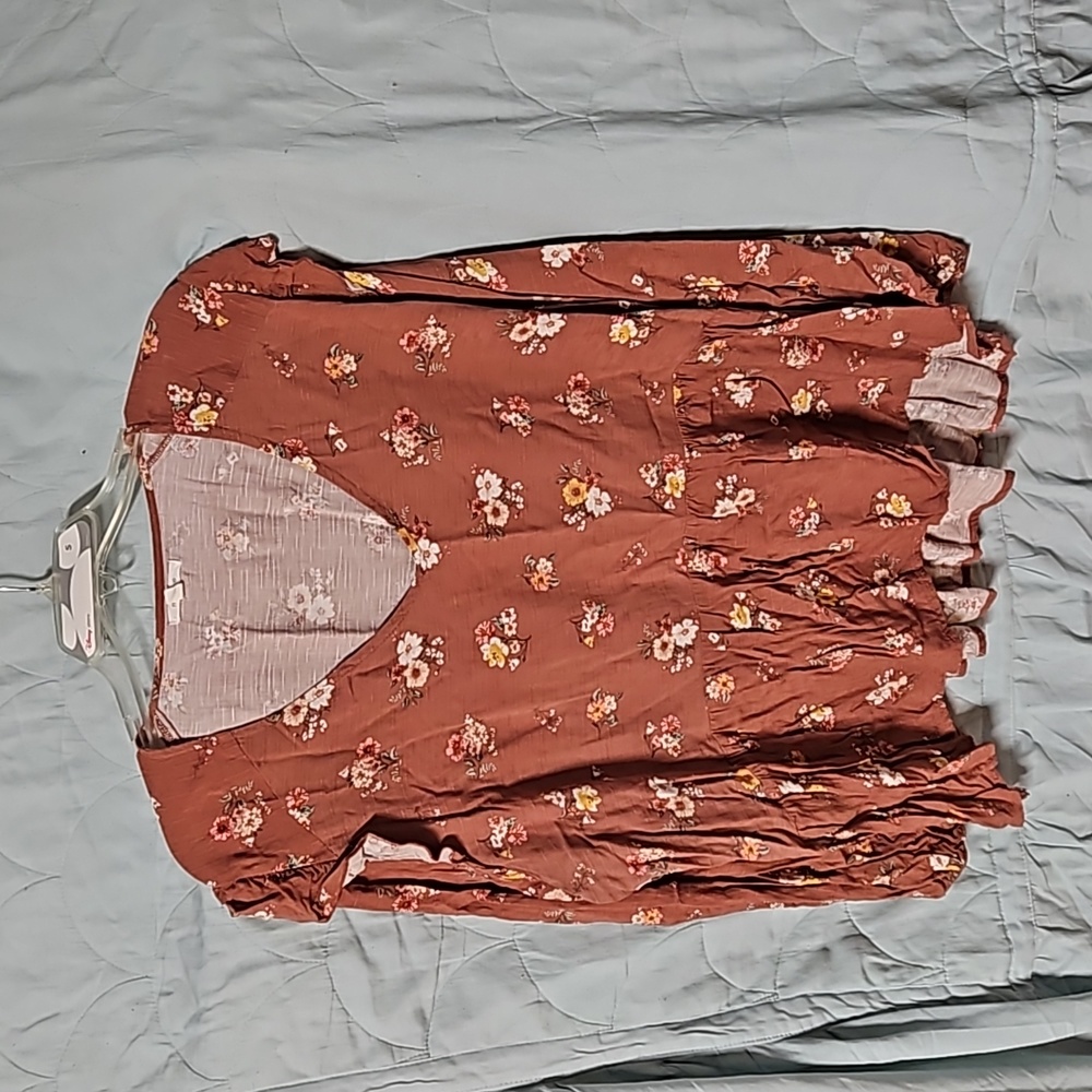 Maurices floral baby doll blouse